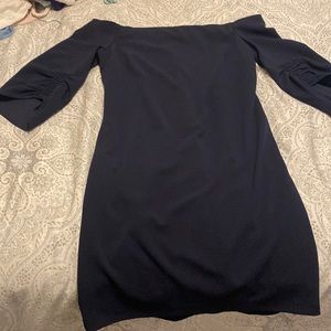 Vince Camuto Navy Off-Shoulder Shift Dress